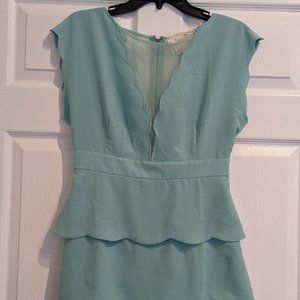 C&C Unique Cut Mini Turquoise Dress 6